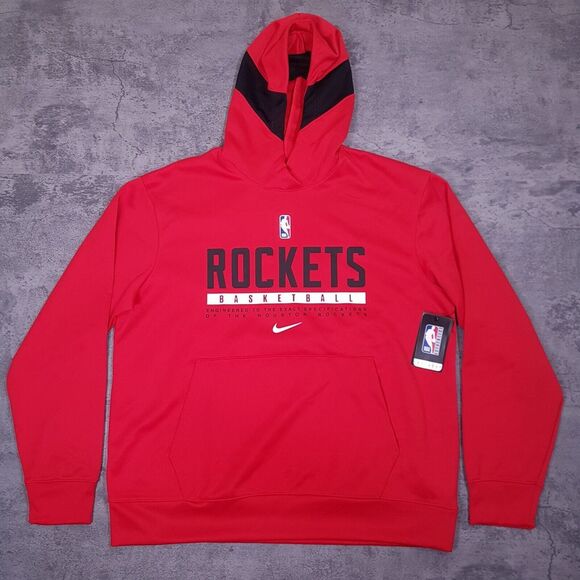 Nike Other - NIKE NBA Houston Rockets Dri-Fit Warm up Hoodie Mens Size LARGE Red PE